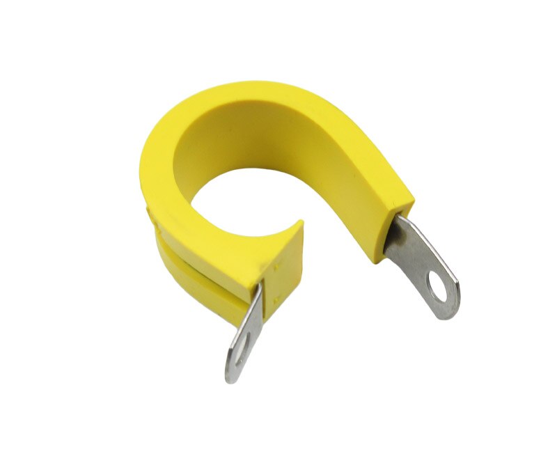 Military Specification M85052/1-15 Crescent Steel Yellow Nitrile Rubber Clamp, Loop