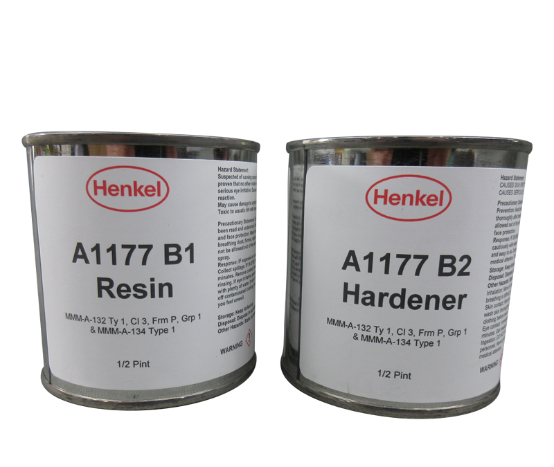 Henkel LOCTITE® HYSOL® A1177B1/B2™ Green MMM-A-132 Type 1, Class 3, Form P, Group 1 Spec Epoxy Adhesive Sealant - Pint Kit