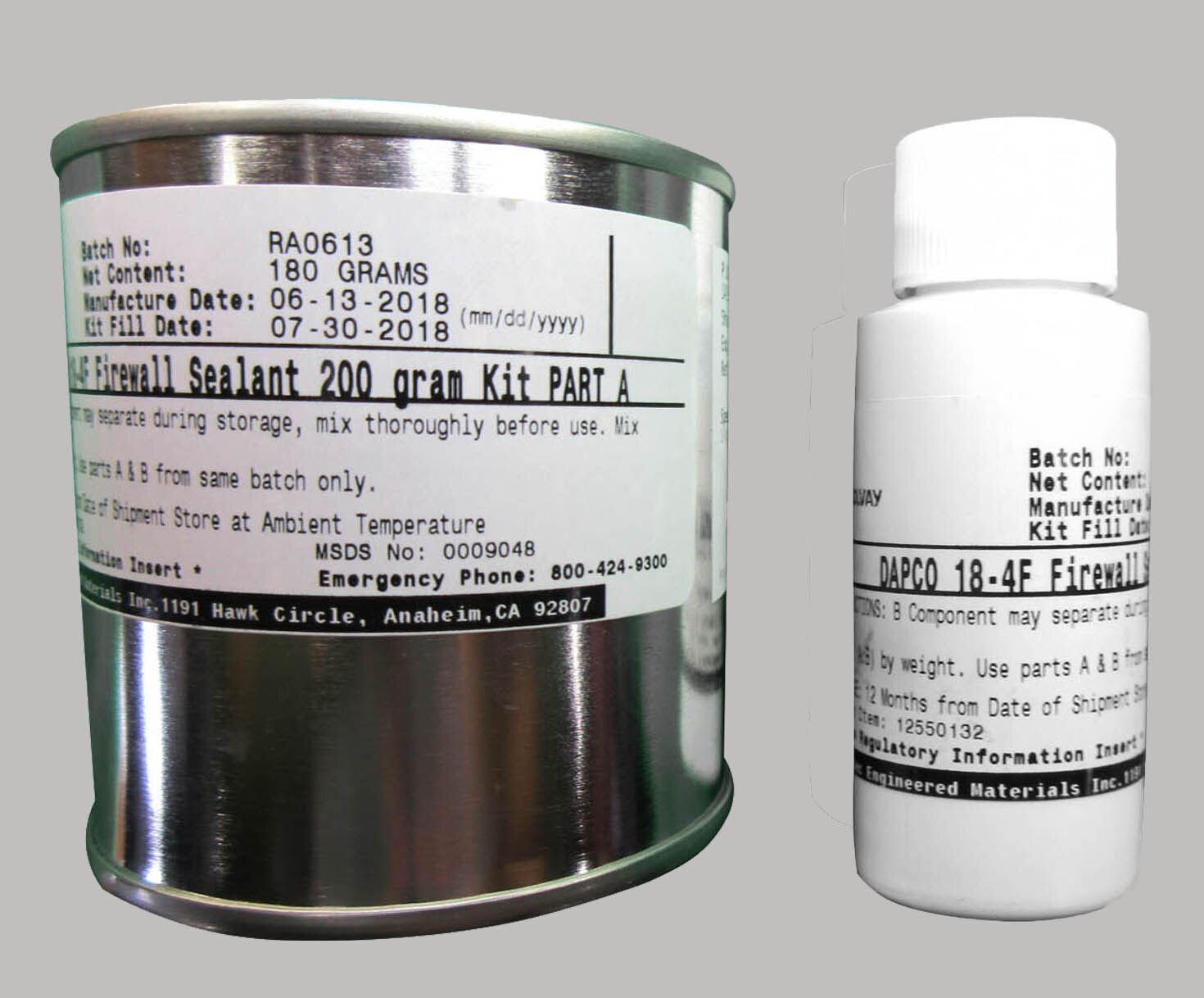 DAPCO® 18-4F BMS 5-63 Type 1 B4 Spec Silicone Firewall Sealant - 200 mL (Mini Pint) Kit