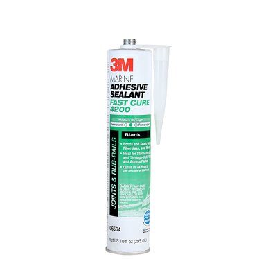 3M™ 051135-06564 Black 4200FC Fast Cure Marine Adhesive Sealant - 295 mL Cartridge