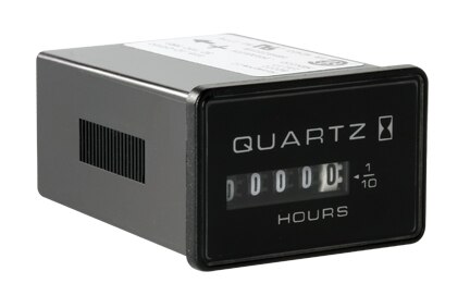 Honeywell Hobbs 82001-55 Quartz Black Rectangular Retainer Mount Hour Meter - 10 to 32 VDC