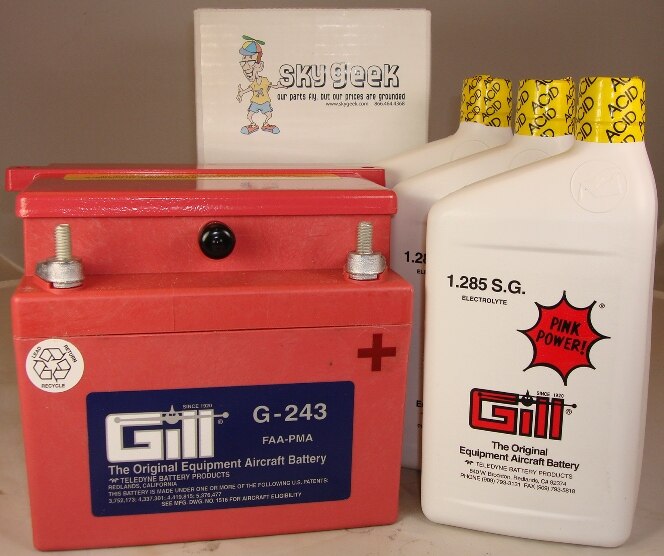 Gill G-243 Aircraft Battery with Acid