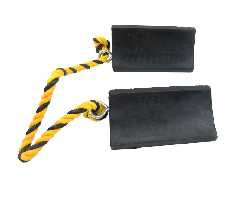 SkyGeek® SG1080 Black/Hi-Viz Yellow Stripe 8" Rubber Aircraft Wheel Chocks
