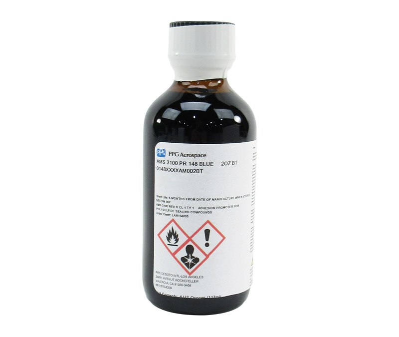 PPG® PR-148 Blue AMS 3100 Class 1, Type 1 Spec Sealants Adhesion Promoter - 2 oz Glass Bottle