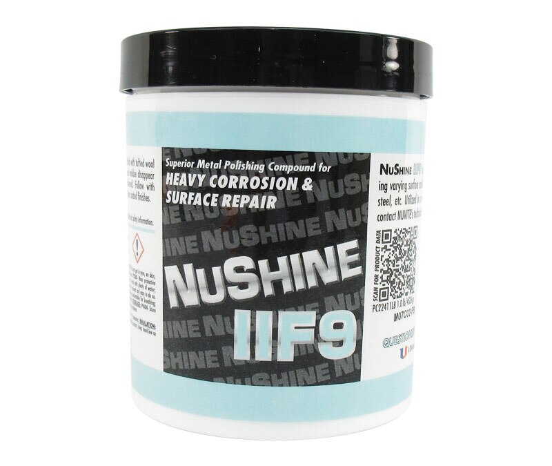 Nuvite® Nushine II® Grade F9 Heavy Corrosion, Scratches & Pitting Reducing Metal Polishing Compound - 1 lb Jar