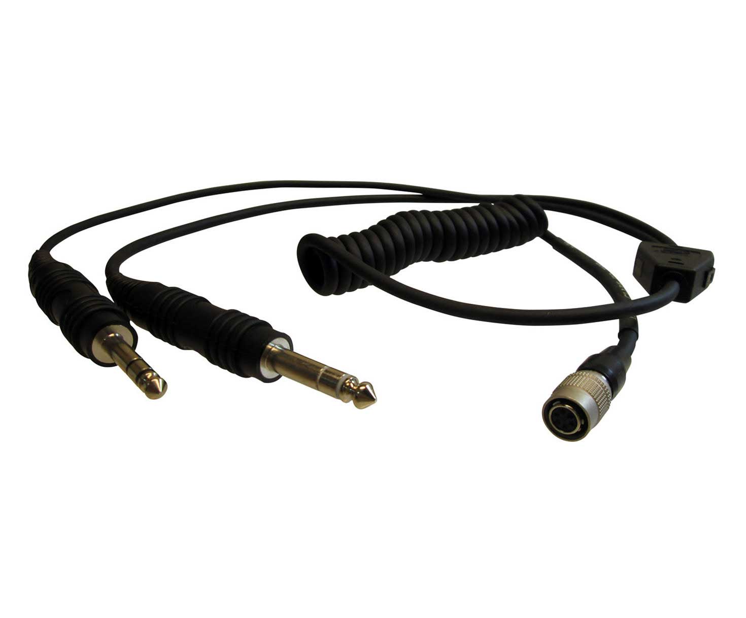 David Clark 40602G-01 Black Coil Cord ENC "XP" Series Headset Plug to Standard Fixed Wing Plugs Adapter Cord Assembly