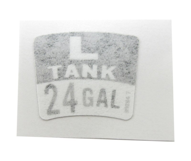 Piper 581-890 24-Gallon Left Tank Placard