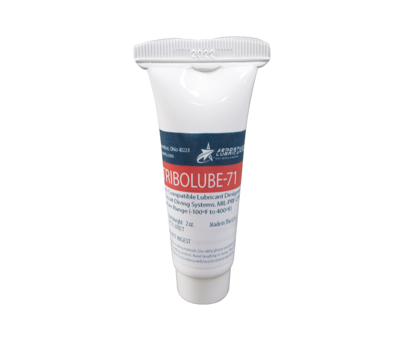 Aerospace Lubricants Tribolube® 71 White MIL-PRF-27617 TYPE I, II & III Spec Oxygen Compatible Grease - 2 oz Tube