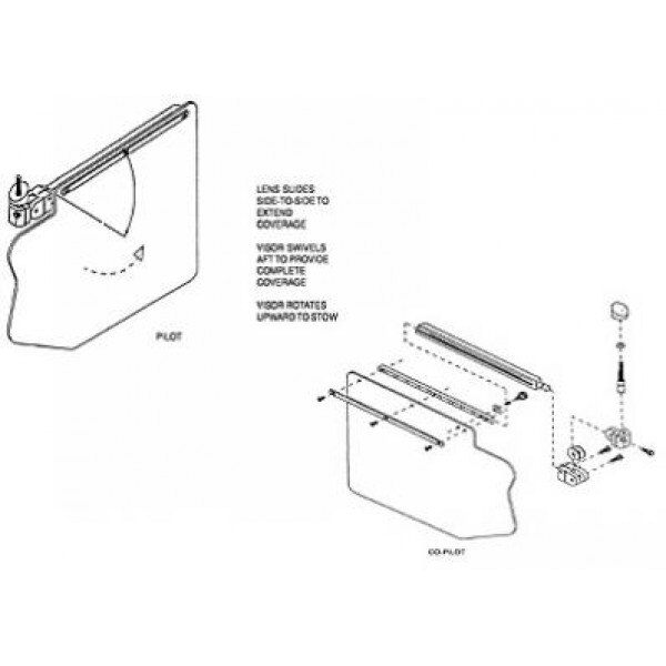 Rosen RC320-300-1 Textron Cessna 320 NSA FAA-STC'd Complete Sunvisor System Kit