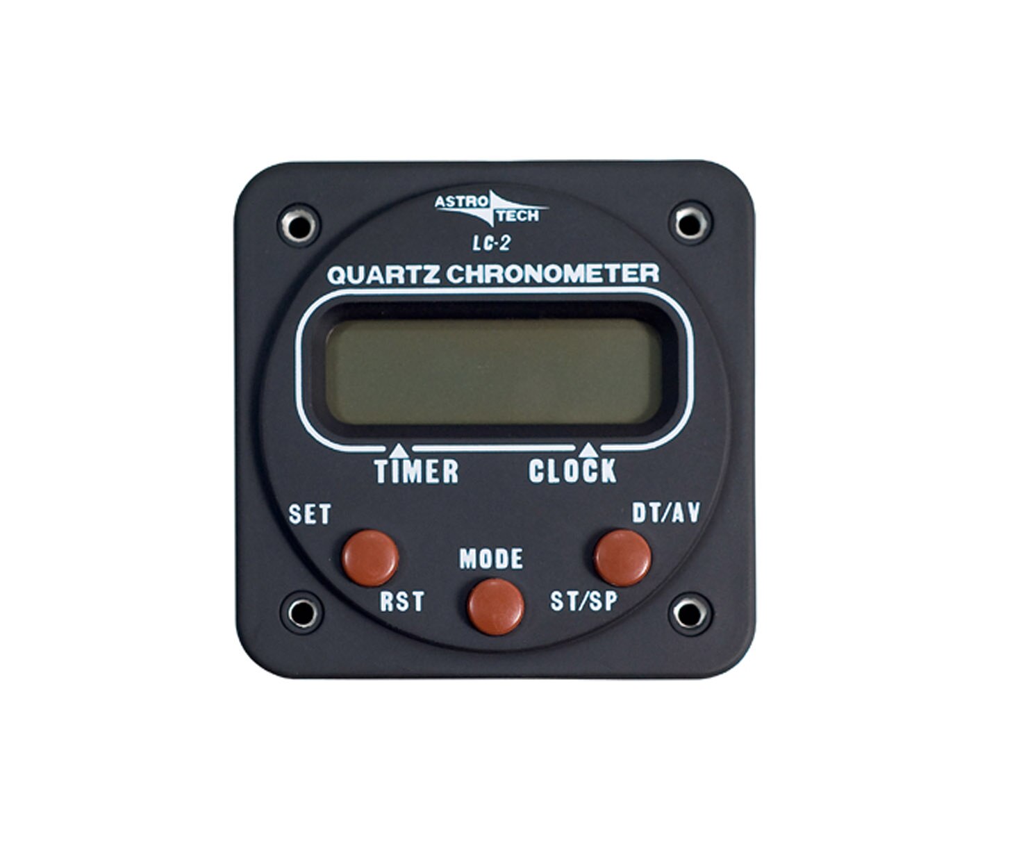 Astrotech AT420100 Model LC-2 Black AAA Battery Powered 14/28-Volt Lighting 2-1/4" Panel Hole Mounted Clock-Timer