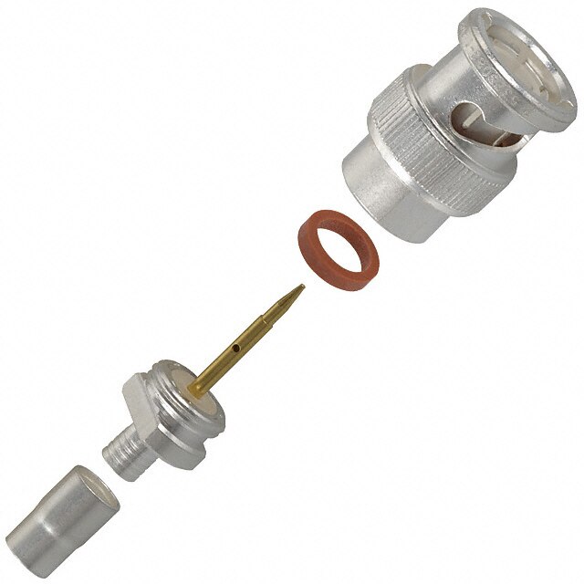 TE Connectivity 2-329082-1 Brass/Nickle RG-58, RG-58A, RG-58B, RG-58C BNC Male Straight Connector, Plug, Electrical