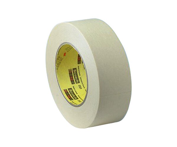 3M™ 021200-02851 Scotch® 232 Tan 6.3 Mil High Performance Masking Tape - 9 mm x 55 m Roll