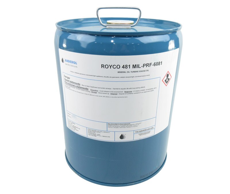 ROYCO® 481 MIL-PRF-6081E Grades 1010/1010N Spec Turbine Engine Corrosion Preventative Compound - 5 Gallon Pail
