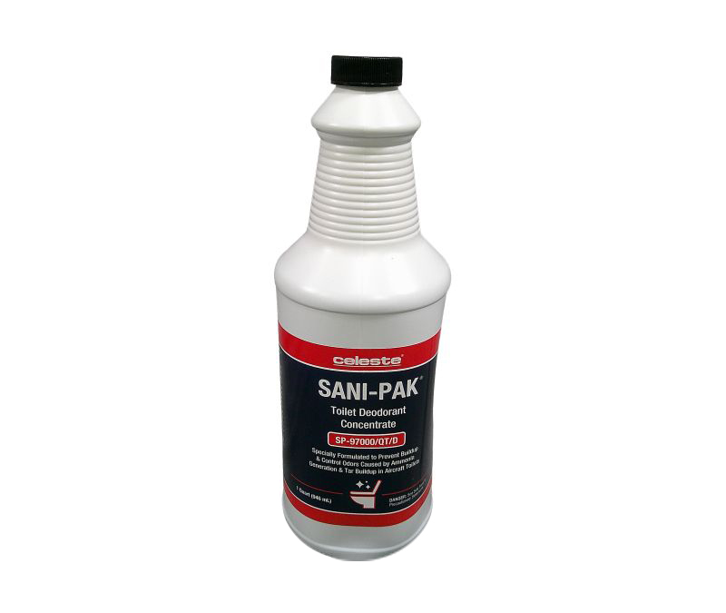 Celeste® SANI-PAK® SP-97000/QT/D Blue Liquid Lavatory Deodorant - Quart Bottle