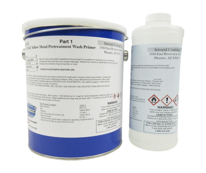 Military Specification MIL-C-8514C Yellow Metal Pre-Treatment 2-Part Wash Primer - 1.25 Gallon Kit