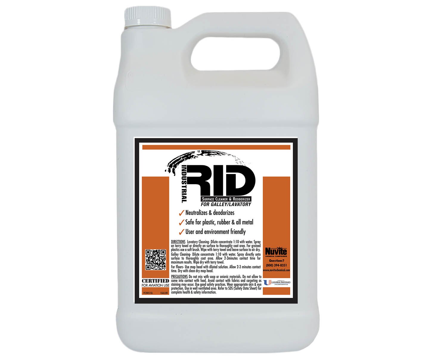 Nuvite® RID Aircraft Galley & Lavatory Surface Cleaner - Gallon Jug
