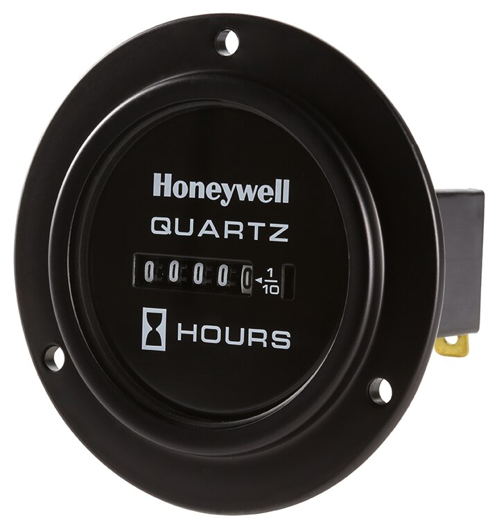 Honeywell Hobbs 85097-02 Quartz Black Round 3-Screw Mount Hour Meter - 10 to 80 VDC