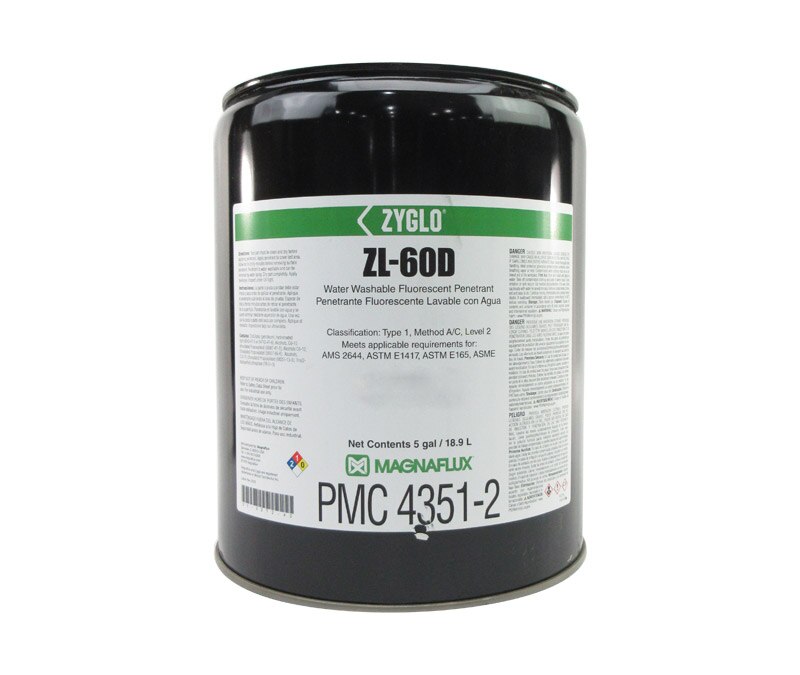 MAGNAFLUX® 01-3272-40 ZYGLO® ZL-60D Level 2 Water Washable Fluorescent Penetrant - 5 Gallon Pail