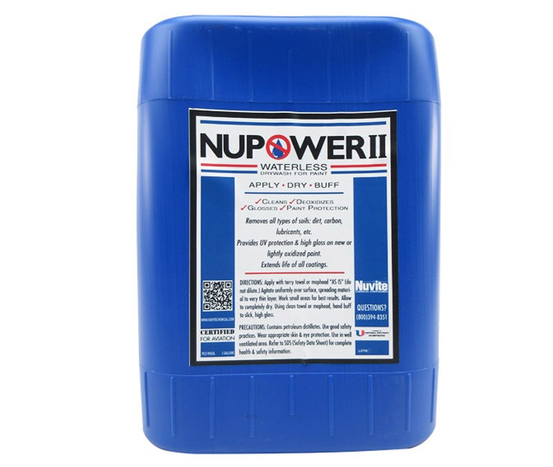 Nuvite® NuPower II® Waterless Cleaning Aircraft Dry Wash/Polish Paint Protectant - 5 Gallon Pail