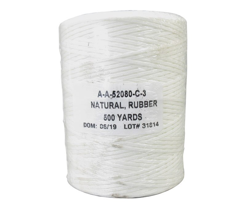 Military Specification A-A-52080-C-3 Natural Nylon/Synthetic Rubber Finish Tape, Lacing & Tying Cord - 500 Yard Spool