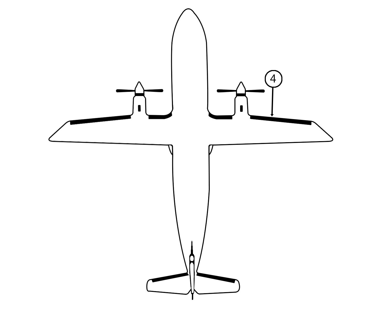 GOODRICH P29S7D5240-04 FASTboot® Dornier DO328 Black RH Center Wing De-Ice Boot