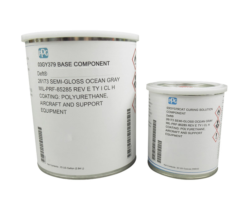 PPG® Deft® 03-GY-379 FS#26173 Gray MIL-PRF-85285E TY I CL H Spec Polyurethane Military Topcoat - Gallon Kit