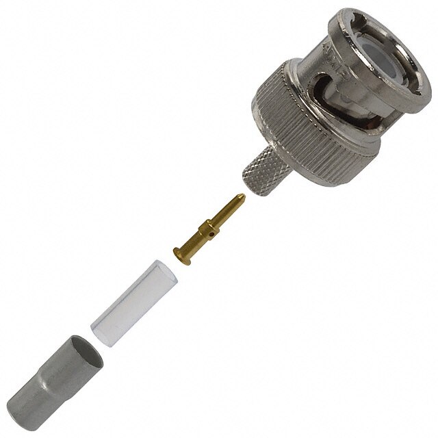 TE Connectivity 5-225395-7 Brass/Nickle RG-174 & RG-188 Male Crimp BNC Connector, Plug, Electrical