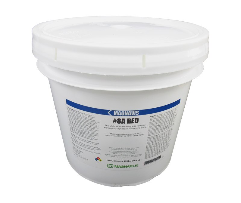 MAGNAFLUX® 01-1780-87 MAGNAVIS® #8A Red Colored, Non-fluorescent Magnetic Particles - 45 lb Pail