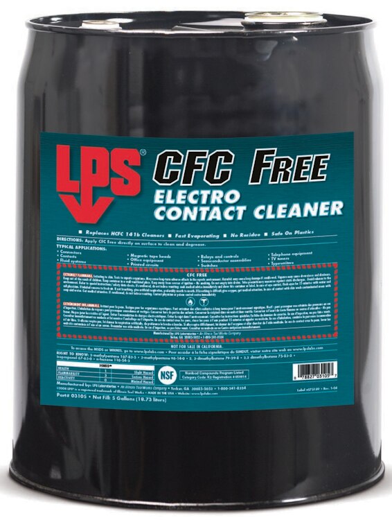 LPS® 03105 CFC Free Electro Clear Fast Evaporating Contact Cleaner - 5 Gallon Pail