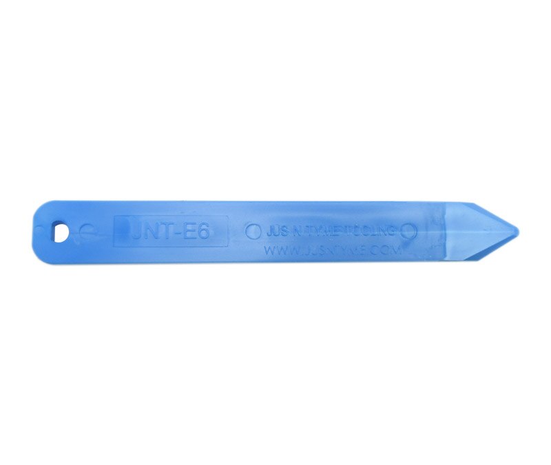 Jus N Tyme JNT-E6 Blue 6" 30° Pointed Single Edge (3/4") Acrylic Plastic Sealant Scraper