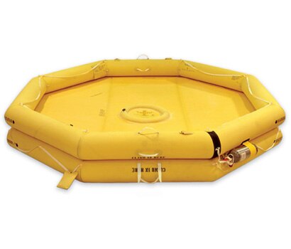 EAM Worldwide R1700-103 Red/Yellow T7AS-VIP Twin Tube 7-Man Corporate Helicopter Life Raft