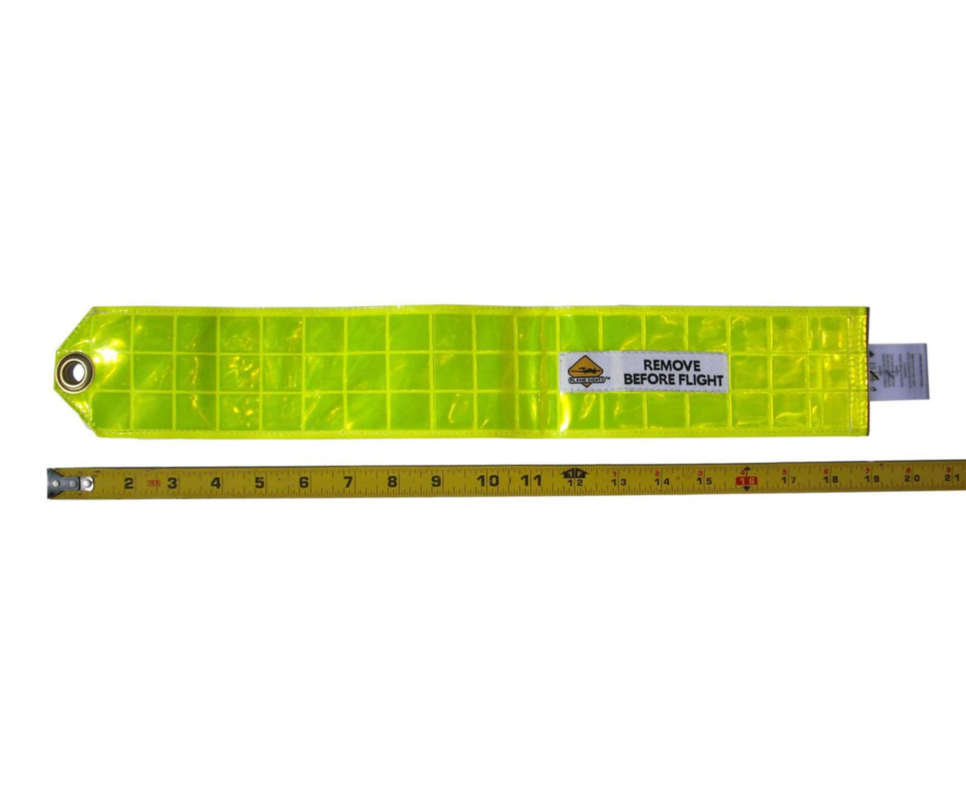 Plane Sights™ RR1518-L Reflective Lime Green 3" x 19" Remove Before Flight Gear Pin Warning Streamer
