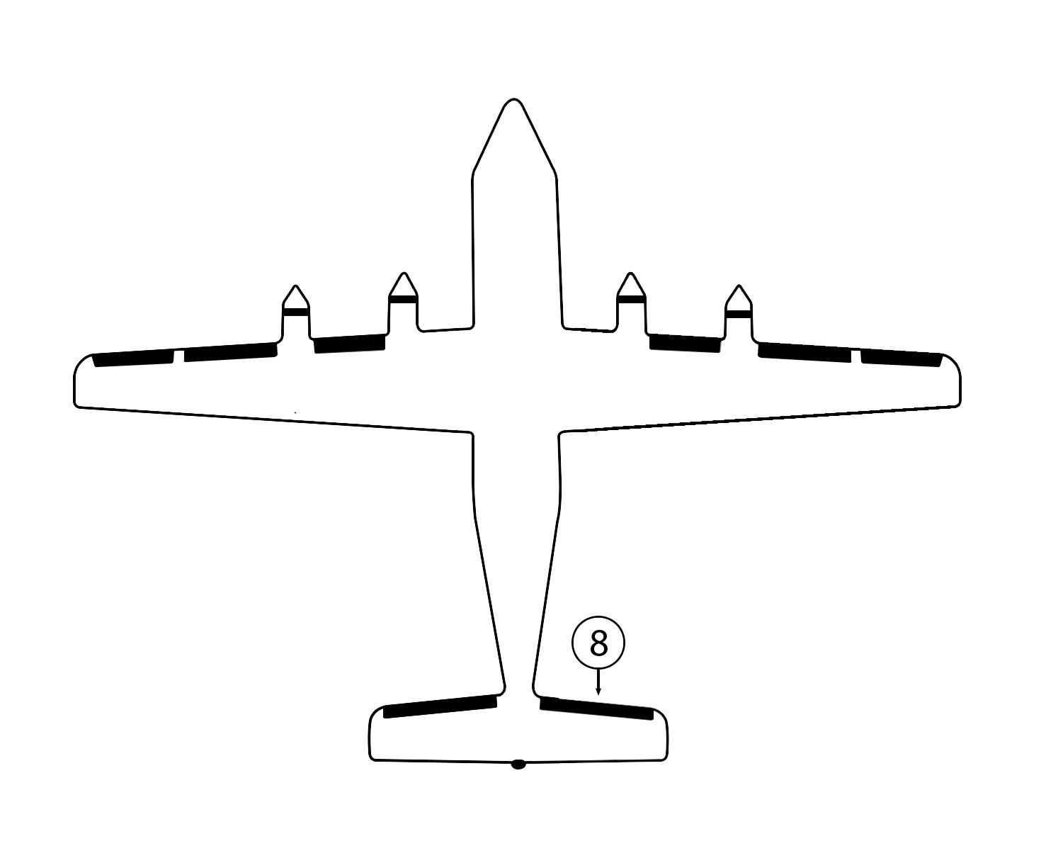 GOODRICH P29S7D5136-58 FASTboot® DeHavilland DHC-7 RH Horizontal Stabilizer De-Ice Boot