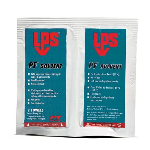 LPS® 61410 PF® SOLVENT Clear/White Penetrating Degreaser - 1 Wet/Dry Towel Packet