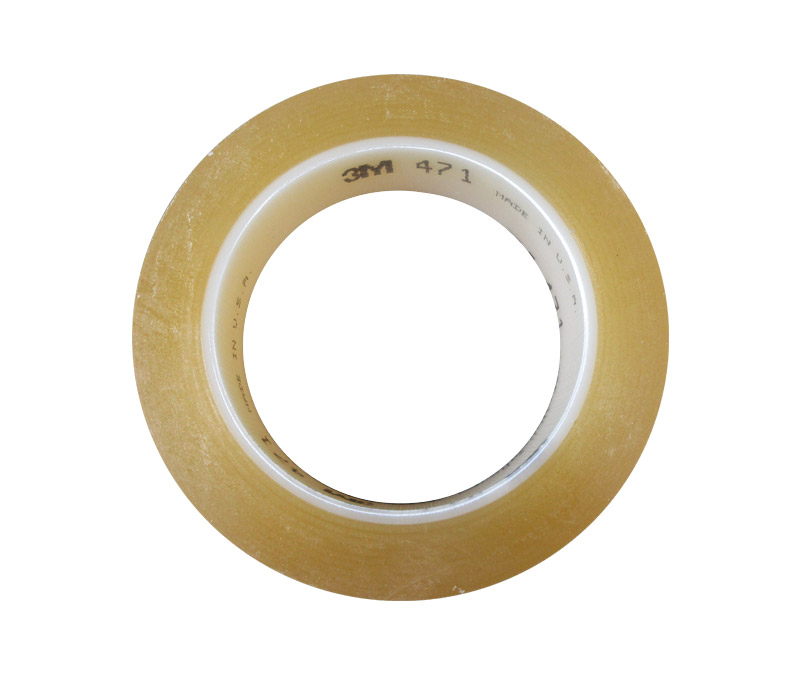 3M™ 021200-03100 Transparent 471 Vinyl 5.2 Mil Tape - 1" x 36 Yard Roll