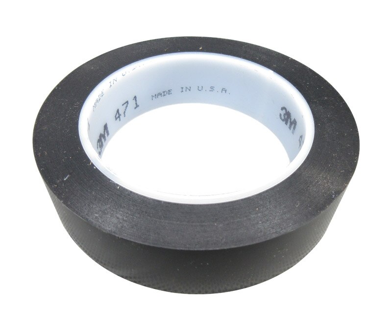 3M™ 021200-03115 Black 471 Vinyl 5.2 Mil Tape - 1" x 36 Yard Roll