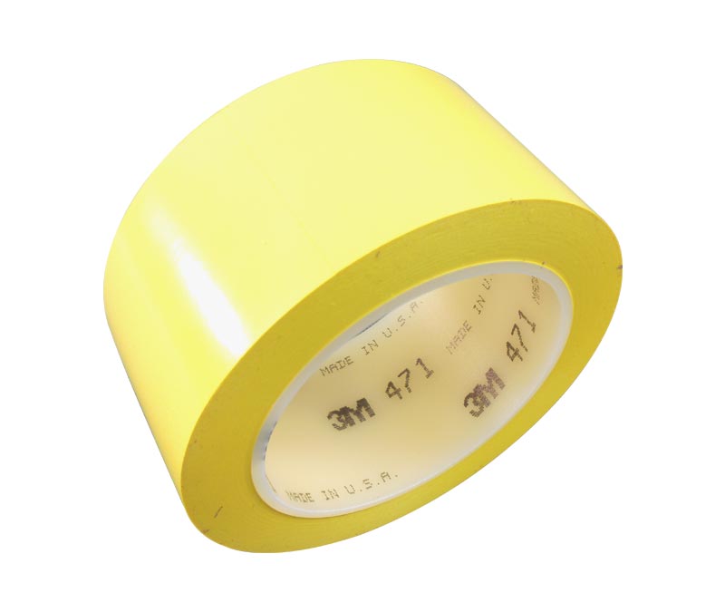 3M™ 021200-04310 Yellow 471 Vinyl 5.2 Mil Tape - 2" x 36 Yard Roll
