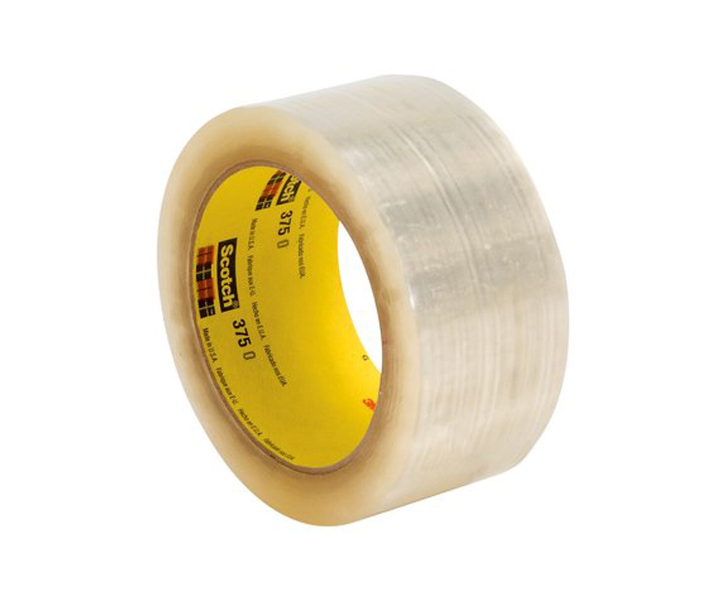 3M™ 021200-72402 Scotch® 375 Tan 3.1 Mil Box Sealing Tape - 72 mm x 50 m Roll - 24/Case