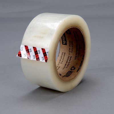 3M™ 021200-14105 Scotch® 371 Tan 1.8 Mil Box Sealing Tape - 48 mm x 50 m Roll