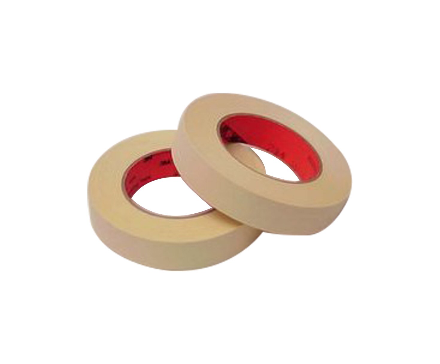 3M™ 021200-03849 Scotch® 214 Tan 5.8 Mil High Temperature Masking Tape - 1/2" x 60 Yard Roll - 72/Case
