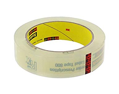 3M™ 021200-03551 Scotch® 800 Clear 2.5 Mil Prescription Label Tape - 1" x 72 Yard Roll