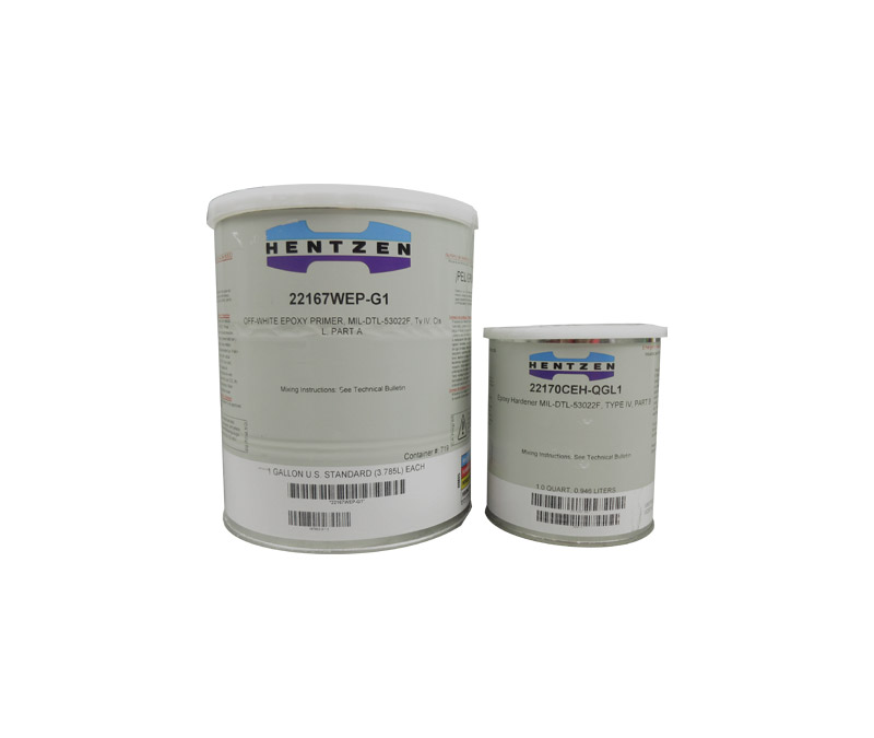 HENTZEN 22167WEP/22170CEH Epox-Zen™ Off-White MIL-DTL-53022E Type IV Spec Lead & Chrome-Free Corrosion Inhibiting Epoxy Primer - 1.25 Gallon Kit