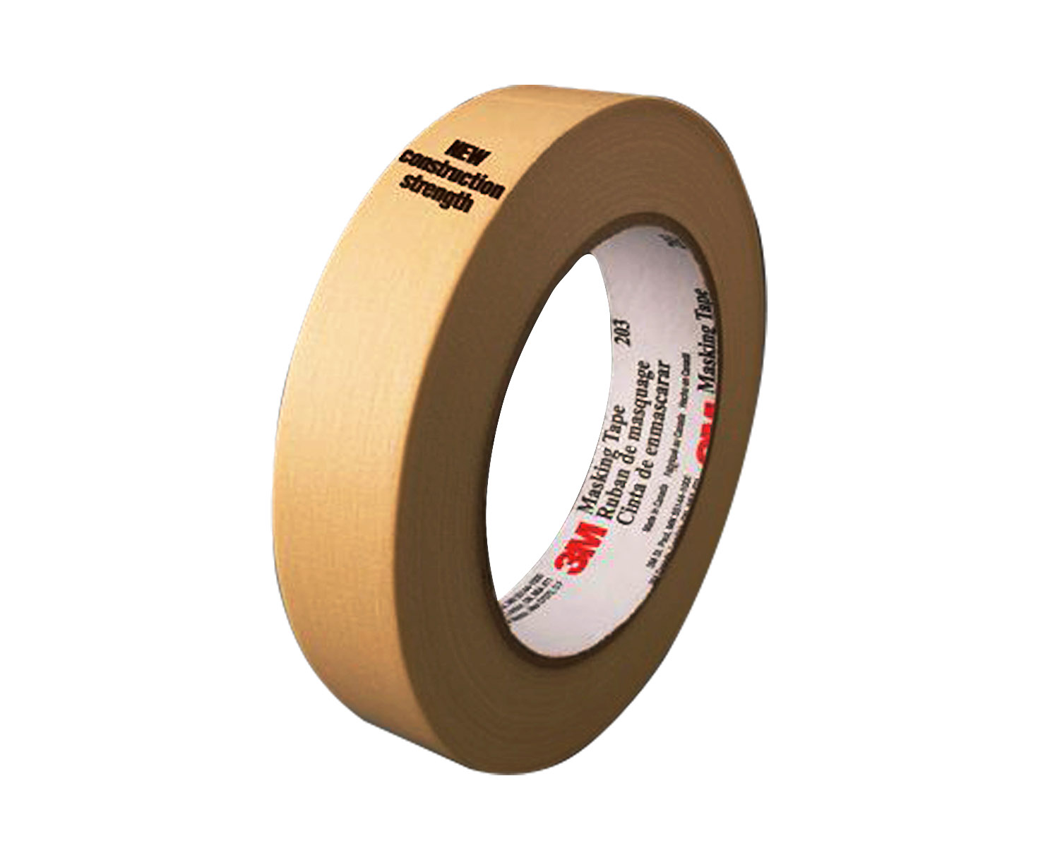 3M™ 048011-58038 Tan 203 General 4.7 Mil Purpose Masking Tape - 48 mm x 55 m Roll