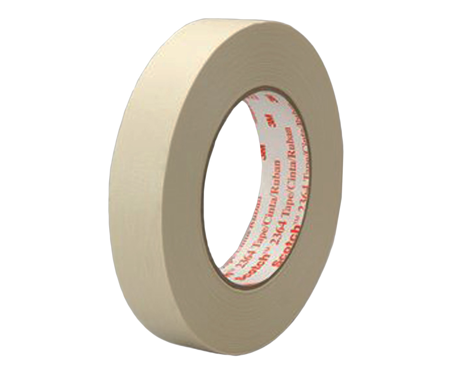 3M™ 021200-44542 Scotch® 2364 Tan 6.5 Mil Performance Masking Tape - 100 mm x 55 m Roll
