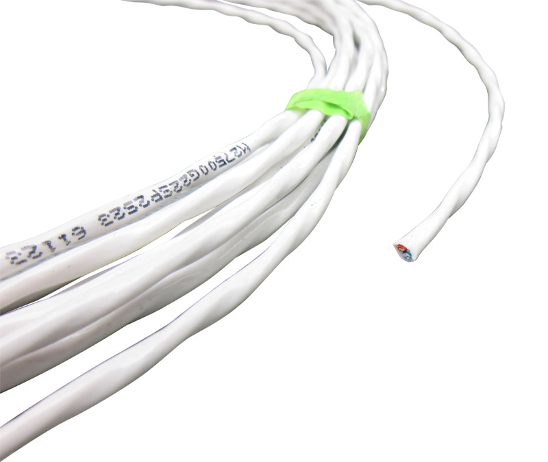 Military Specification M27500/G22SP2S23 White Jacket 22 AWG 2 Conductor Shielded Cable