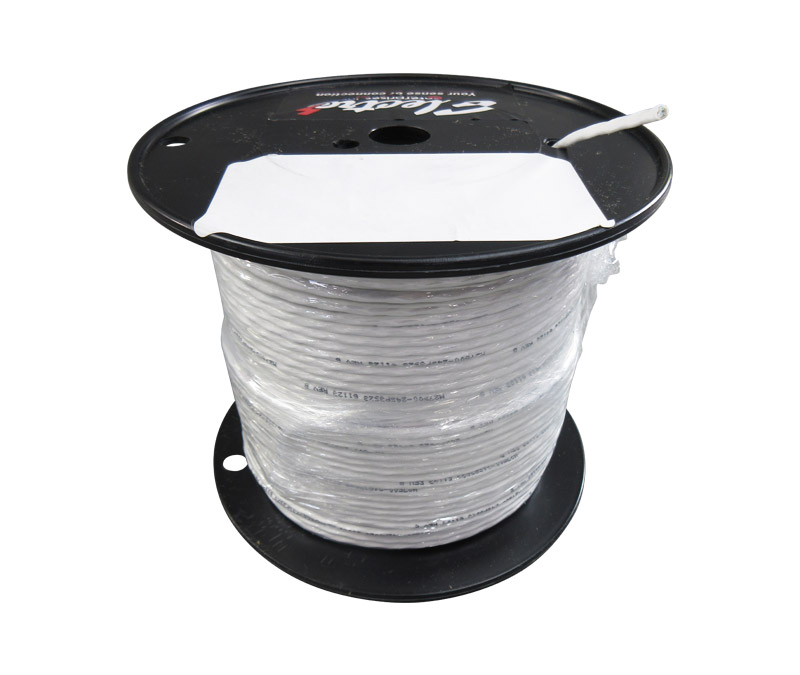 Military Specification M27500/24SP3S23 White Jacket 24 AWG 2 Conductor Shielded Cable