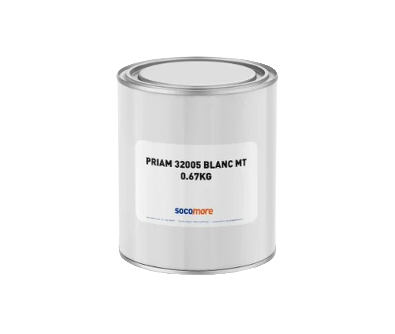 Socomore PRIAM 32005 Matte White PART-A Solvent-Based Polyurethane Topcoat - 0.67 Kg Can