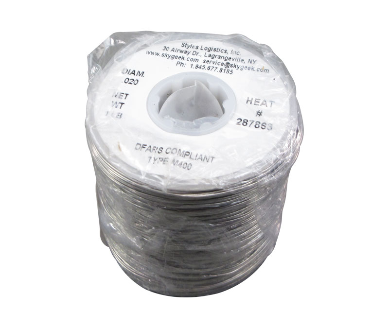 Military Standard MS20995NC20 Monel 0.020" Diameter Safety Wire - 1 lb Roll