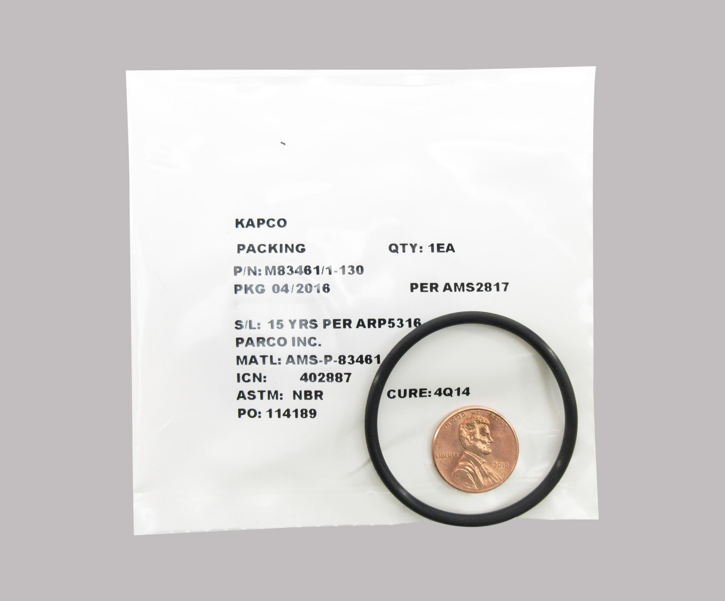 Military Specification M83461/1-130 O-Ring