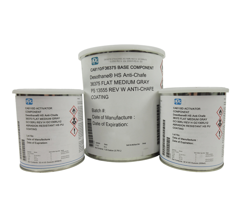 PPG® Desothane® CA8110/FS#36375 Gray GC130RJ/PS 13555/SS 8869 Spec Flat Anti-Chafe Topcoat - Gallon Kit